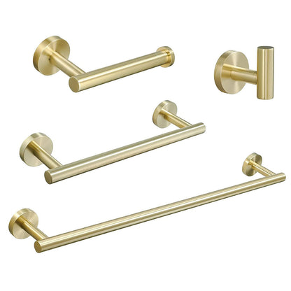 4-Pieces Brushed Nickel Gold Bathroom Accessories Set, Stainless Steel Bathroom Hardware Set, Bath Towel Bar Set, Towel  image 5