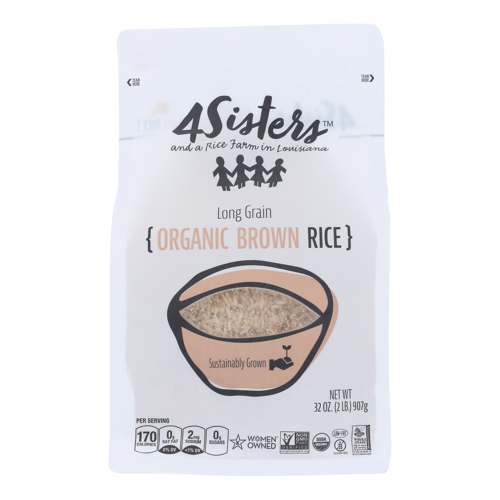 4 Sisters - Rice Og2 Brown Long Grain - Cs Of 6-2 Lb image 1