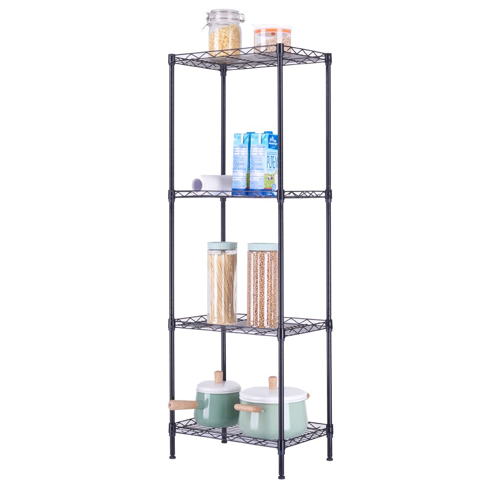 4-Tier Wire Shelving Unit Metal Storage Rack - In Bathroom Setting