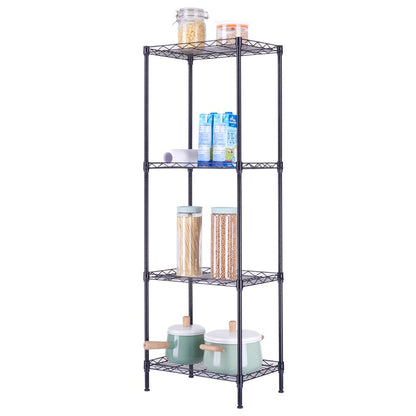 4-Tier Wire Shelving Unit Metal Storage Rack - In Bathroom Setting