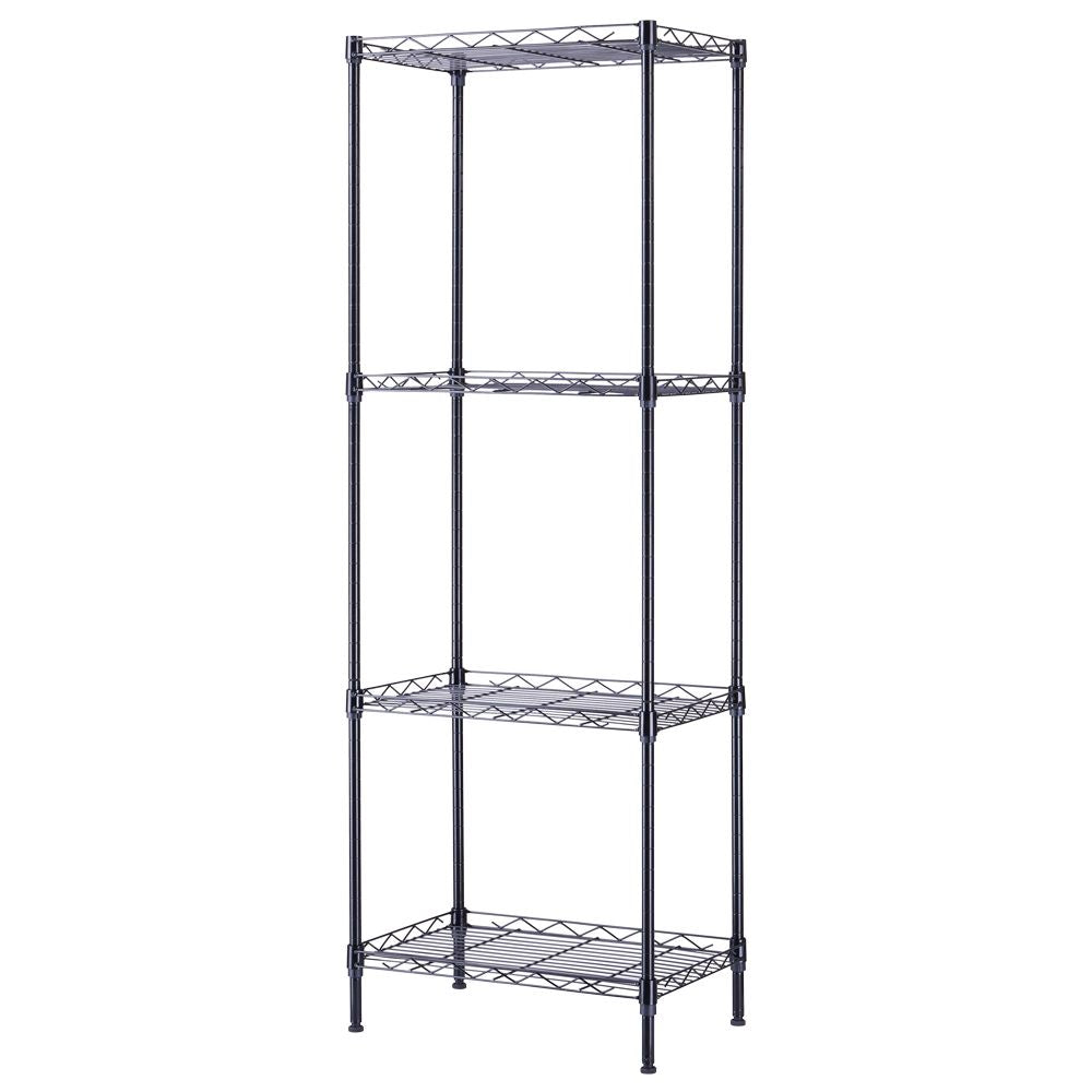 4-Tier Wire Shelving Unit Metal Storage Rack - Loaded with Items