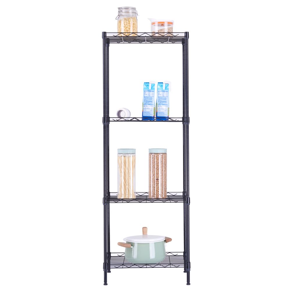 4-Tier Wire Shelving Unit Metal Storage Rack - In Office Setting