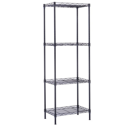 4-Tier Wire Shelving Unit Metal Storage Rack - Front View