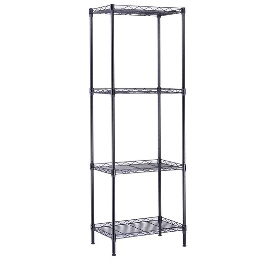 4-Tier Wire Shelving Unit Metal Storage Rack - Front View