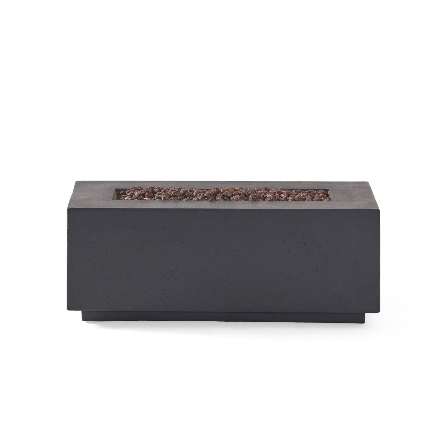 40" Outdoor 40,000 BTU Rectangular MgO Concrete Propane Fire Pit, Light Grey (Tank Cover not Included) image 2