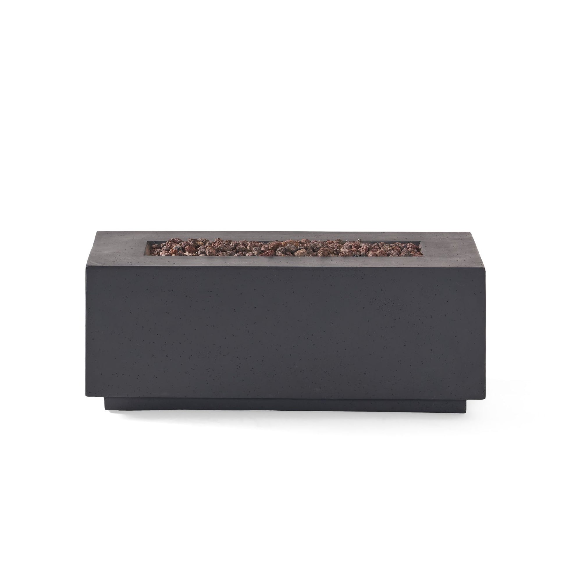 40" Outdoor 40,000 BTU Rectangular MgO Concrete Propane Fire Pit, Light Grey (Tank Cover not Included) image 2
