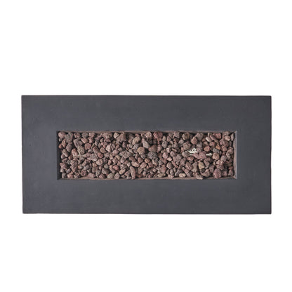40" Outdoor 40,000 BTU Rectangular MgO Concrete Propane Fire Pit, Light Grey (Tank Cover not Included) image 12