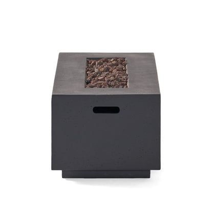 40" Outdoor 40,000 BTU Rectangular MgO Concrete Propane Fire Pit, Light Grey (Tank Cover not Included) image 11