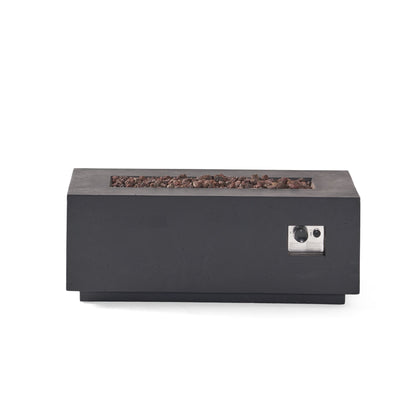 40" Outdoor 40,000 BTU Rectangular MgO Concrete Propane Fire Pit, Light Grey (Tank Cover not Included) image 13