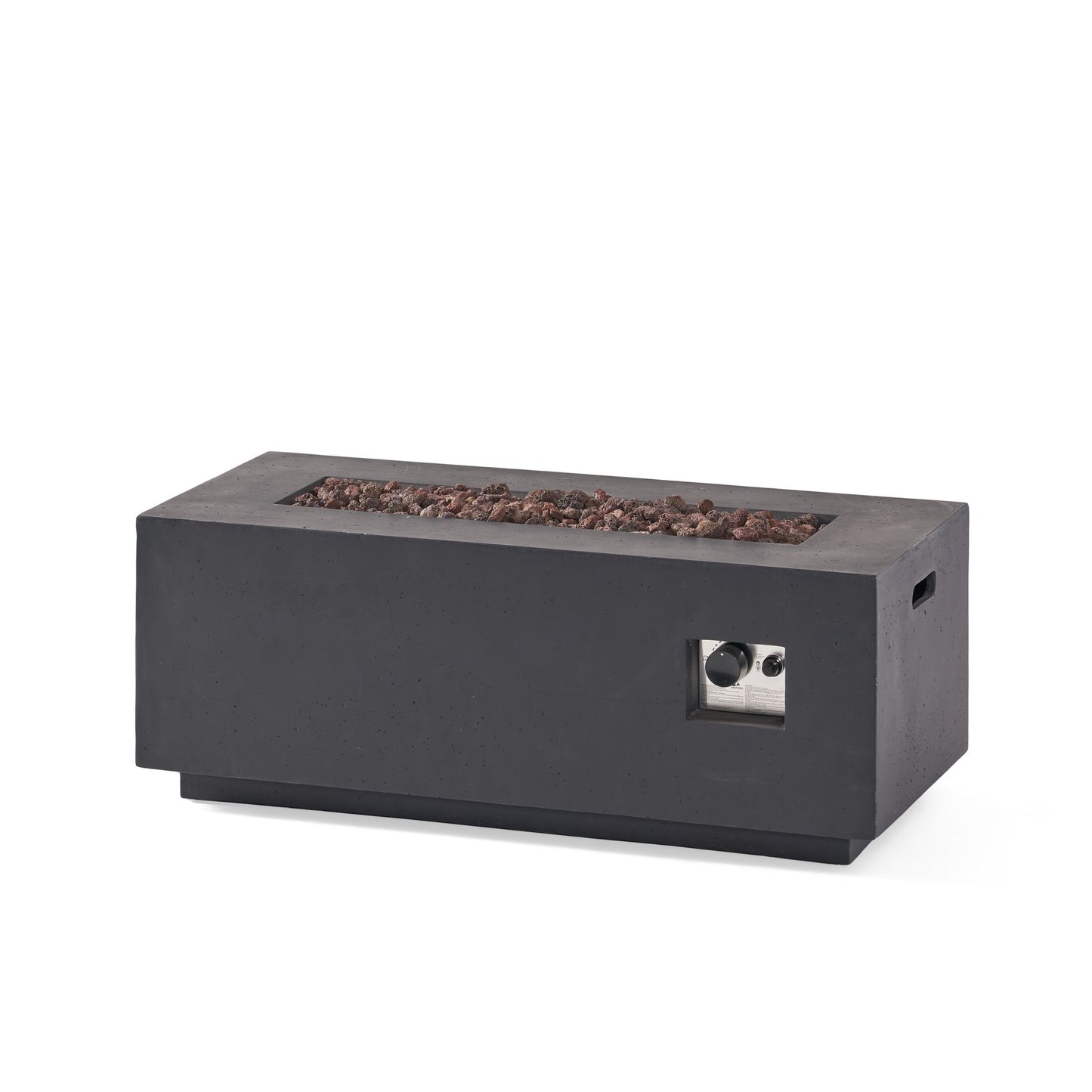 40" Outdoor 40,000 BTU Rectangular MgO Concrete Propane Fire Pit, Light Grey (Tank Cover not Included) image 10