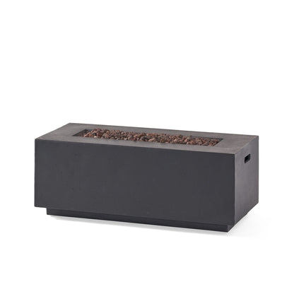 40" Outdoor 40,000 BTU Rectangular MgO Concrete Propane Fire Pit, Light Grey (Tank Cover not Included) image 9