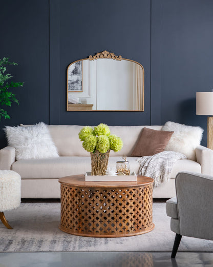 40" x 31" Classic Design Gold Arch Mirror and Baroque Inspired Frame for Living Room Bathrrom Enterway Console image 8