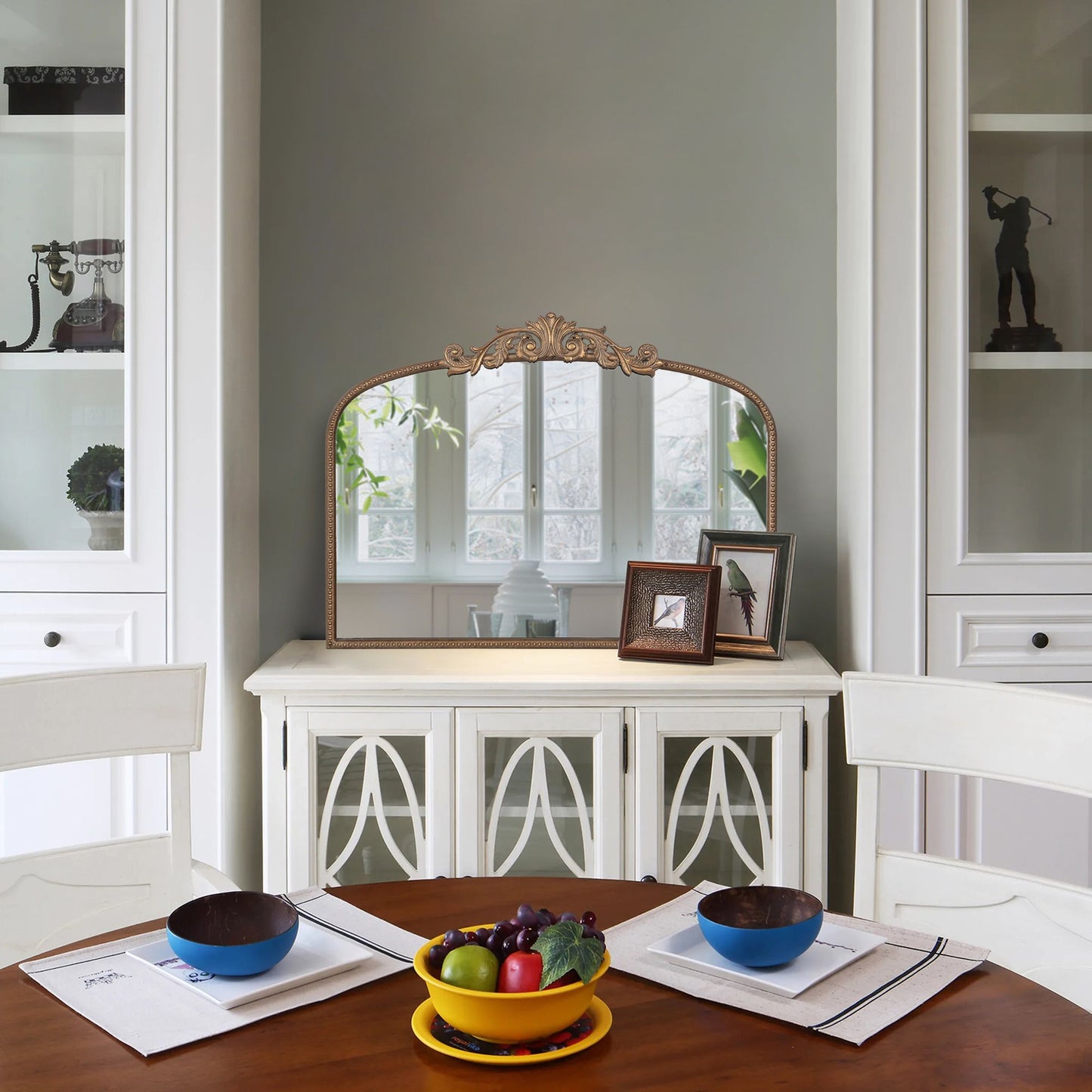 40" x 31" Classic Design Gold Arch Mirror and Baroque Inspired Frame for Living Room Bathrrom Enterway Console image 11