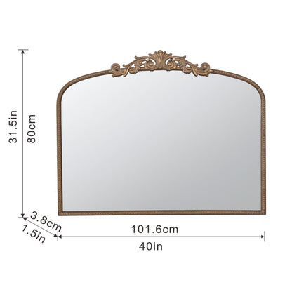 40" x 31" Classic Design Gold Arch Mirror and Baroque Inspired Frame for Living Room Bathrrom Enterway Console image 13