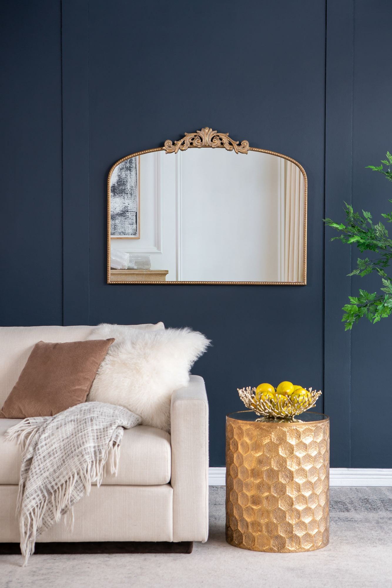40" x 31" Classic Design Gold Arch Mirror and Baroque Inspired Frame for Living Room Bathrrom Enterway Console image 2