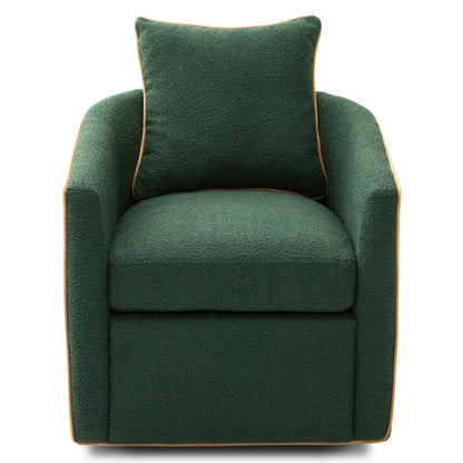 Swivel Accent Chair Upholstered Club Chair Barrel Sofa Chair for Living Room, Reading Corner, and Small Spaces, Green image 9