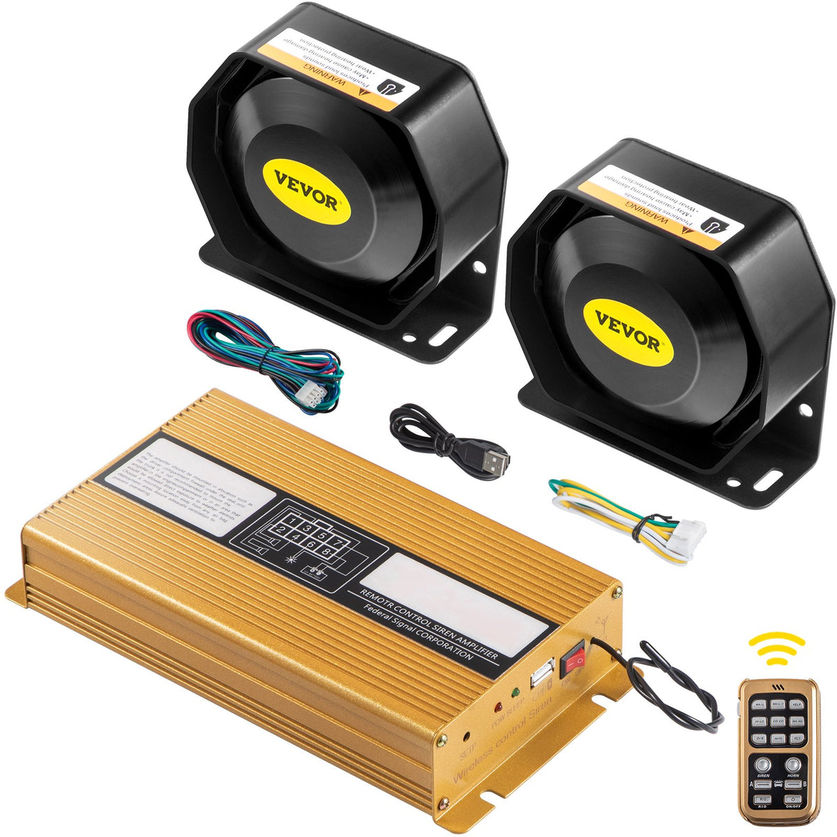 vevor-vehicle-siren-pa-system 400 W / 8 Tones