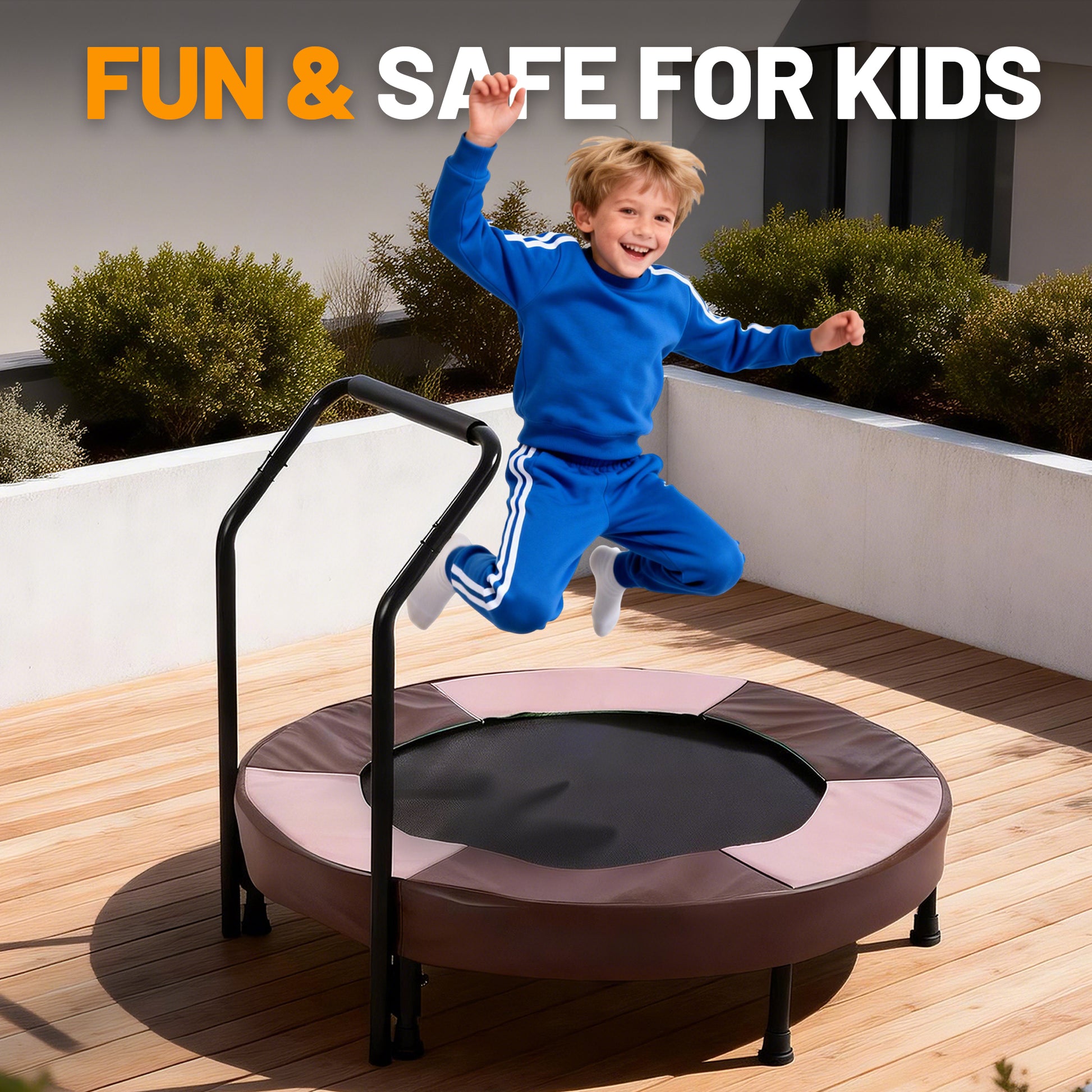 36 inch Nursery Trampoline for Kids, Ages 1 Year Plus, Mini Indoor Foldable Rebounder With Handle,Stable & Quiet,Toddler Trampoline Toys, for Boys & Girls,Bay Bungee Trampoline image 7