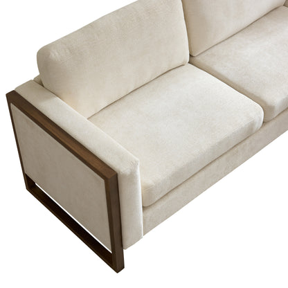 Otis 104 in. Square Arm 2-piece L Shaped Sectional Chenille Sofa,Living Rooms,Bedrooms,Apartment Office image 4