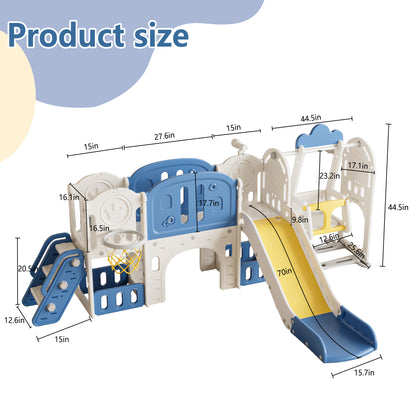 oddler Slide, Kids Slide for Toddlers Age 1-4, 11in 1 Baby Slide Outdoor Indoor Playground with Basketball Hoop and Extra long aisle, Strong swing,Sturdy and Easy Assembly Toddler Playset. image 3