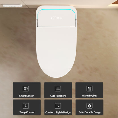 Unique Smart Toile, One Piece Toilet with Bidet Built In,Intelligent Toilet Auto Open/Close Seat. Bidet toilet with Dryer and Warm Water.WHITE image 10