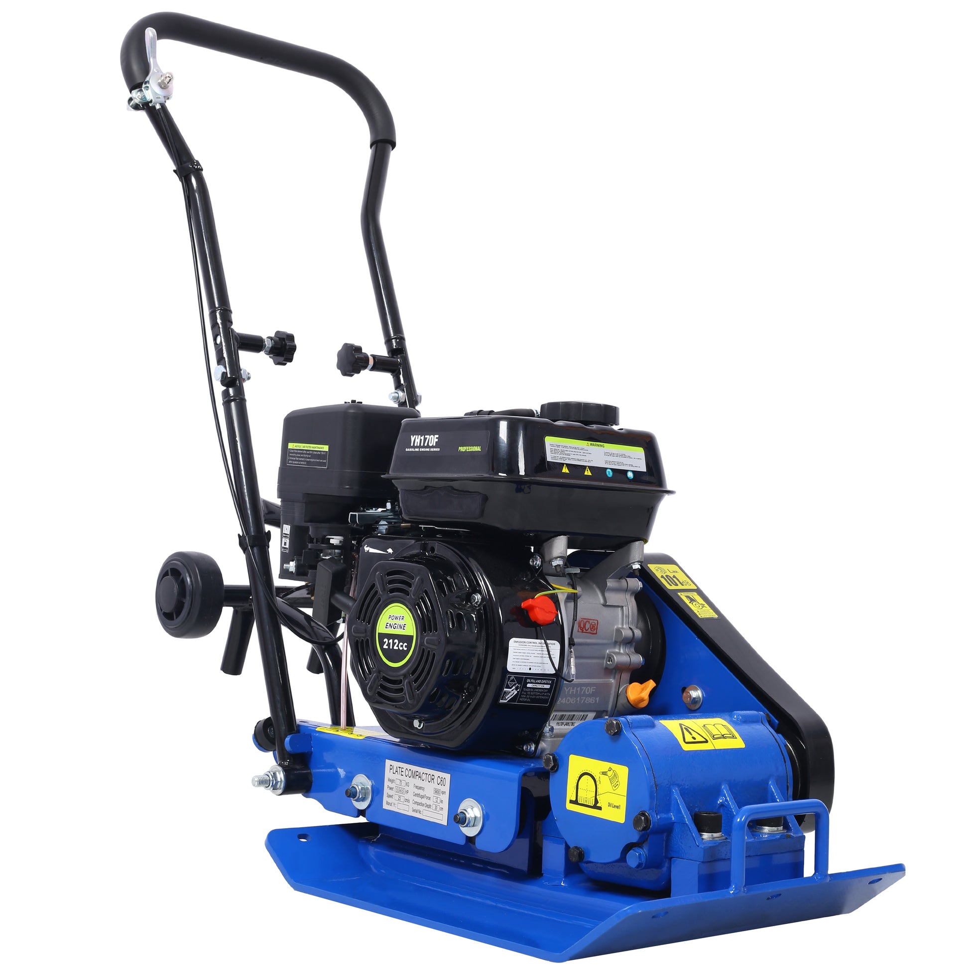 212cc 7.0HP 5600VPM Gas Vibration Compaction Force 20 x 14 inch Plate Compactor w/Built-in Wheel,EPA compliant image 6