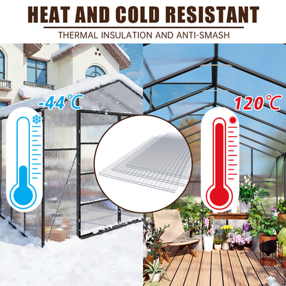 4' x 2' Twin-Wall Polycarbonate Greenhouse Panels (10 Pack), High Light Transmission & All-Weather Insulated Sheets, Shatter-Resistant Replacement for Glass Roofing, Balcony Divider image 8