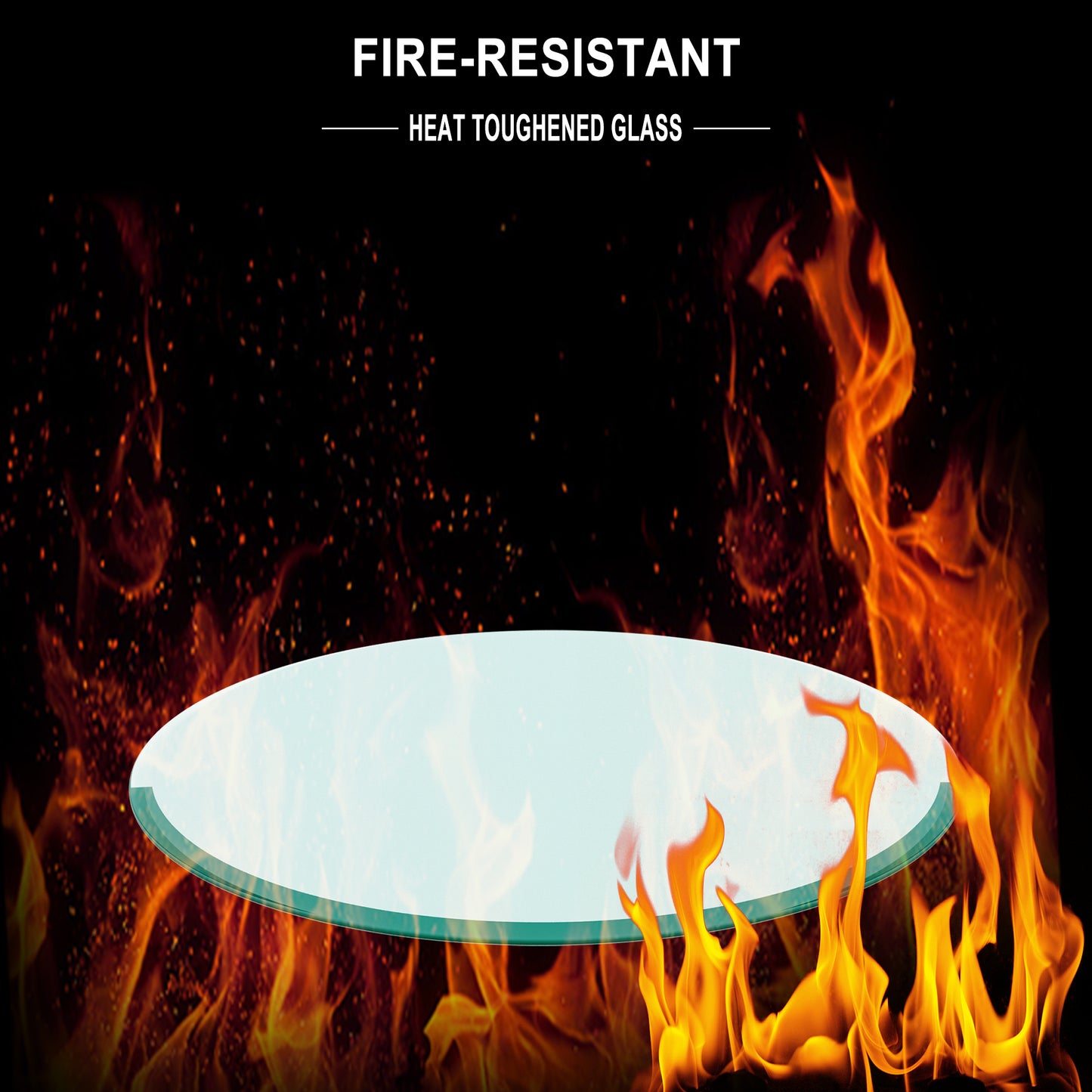 38.6" Inch Round Tempered Glass Table Top Clear Glass 2/5" Inch Thick Beveled Polished Edge (Old Sku:W1265115810) image 7