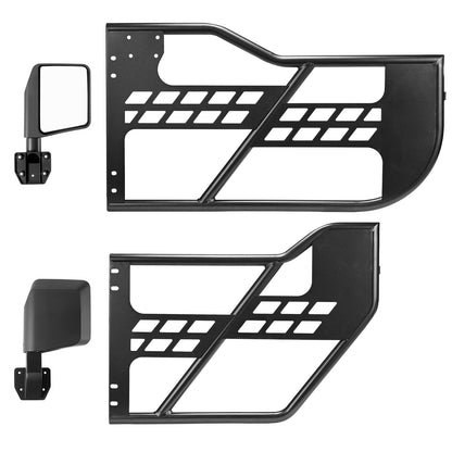 Jeep Tube Doors, 4-Door, Compatible with 2007-2018 Jeep Wrangler JK JKU Unlimited, Steel Off Road Front & Rear Tubular Half Doors with DOT Certified Side View Mirrors, Storage Bag & Rubber Pads image 9