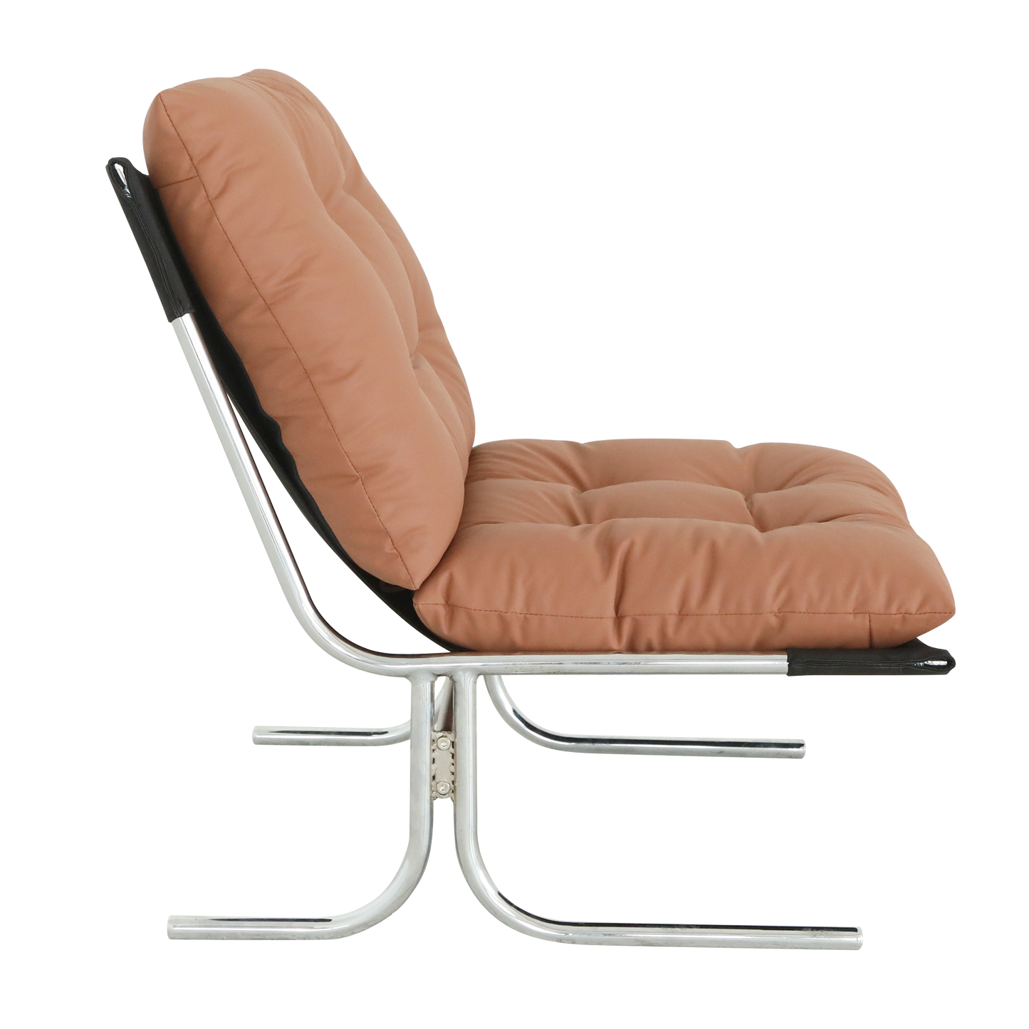 Leather Armchair, Modern Accent Chair High Back, Living Room Chairs with Metal Legs and Soft Padded, Sofa Chairs for Home Office,Bedroom,Dining Room (Brown-1pc) image 12