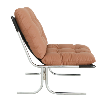 Leather Armchair, Modern Accent Chair High Back, Living Room Chairs with Metal Legs and Soft Padded, Sofa Chairs for Home Office,Bedroom,Dining Room (Brown-1pc) image 12