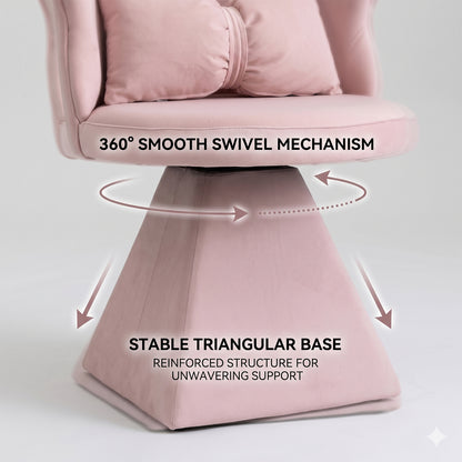 Vanity Chair with Butterfly Back,Swivel Accent Chair Dining Chairs,Makeup Stool for Bedroom Dressing Table,Suitable for Living Room,Dining Room,Study,Recreational Areas (PINK) image 6