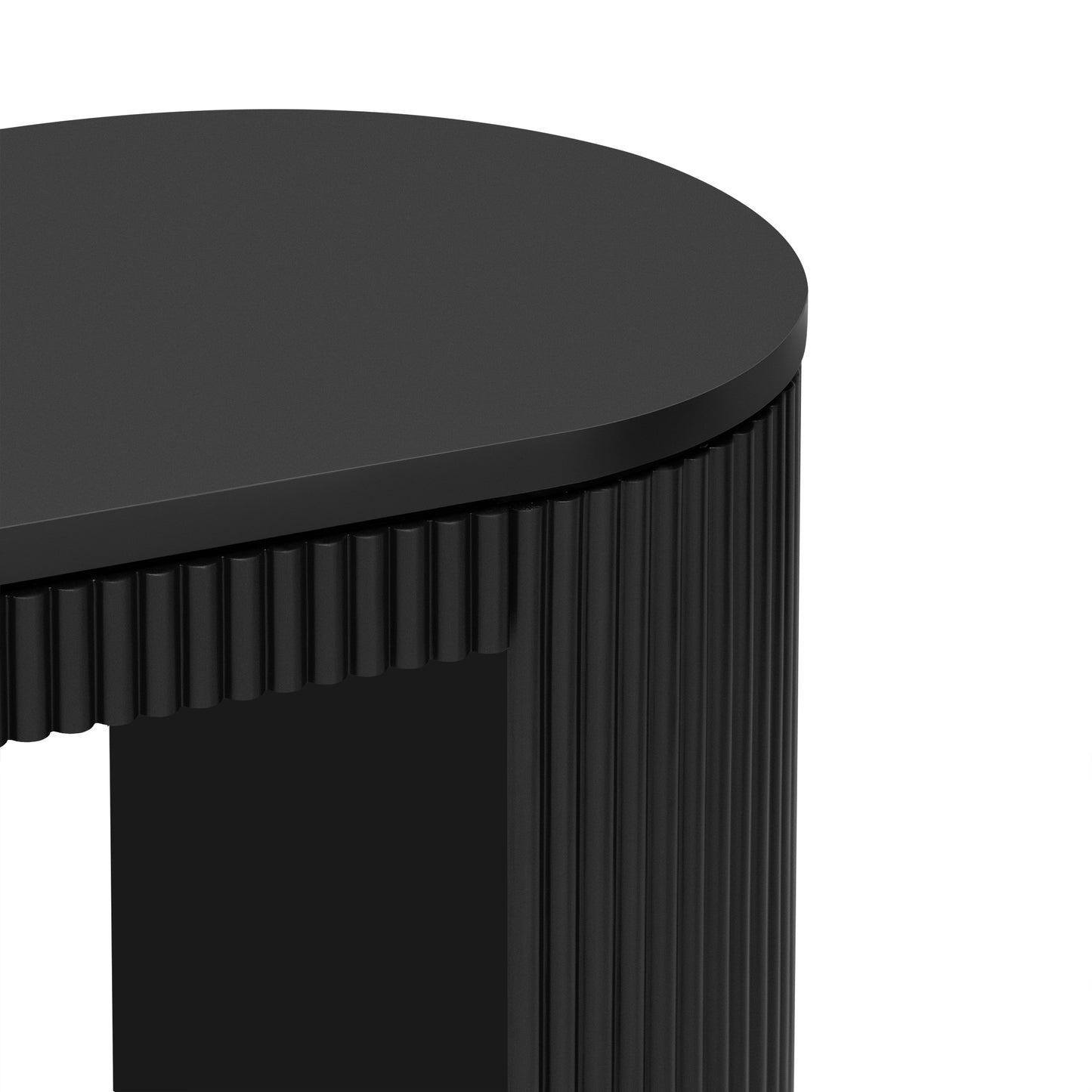 U_STYLE Curved Design Console Table with Unique Vertical Stripe Design,Suitable for Living Room,Study and Entrance image 10