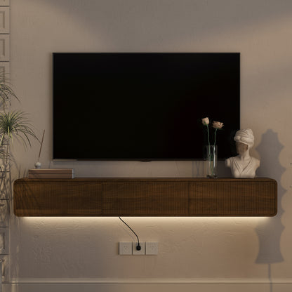 Floating TV Stand Wall Mounted with 16 Color LEDs,69" Modern TV Stand, Floating TV Cabinet Entertainment Center for 55 60 65 Inch TV image 5