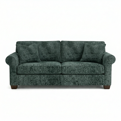 Irlanda Sofa – Made in USA, 5-Day Shipping, Custom Fabric Options, Classic Sofa Wholesale Sofa Furniture - Velvet Antique Charcoal - Sage Green image 9
