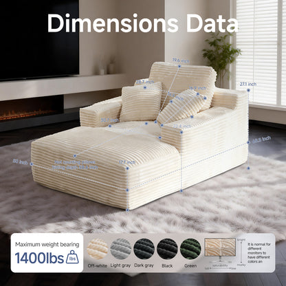 Chaise Lounges,No-assembly vacuum-compressed tofu-shaped imperial concubine sofa, striped plush fabric sofa bed for small apartments image 3