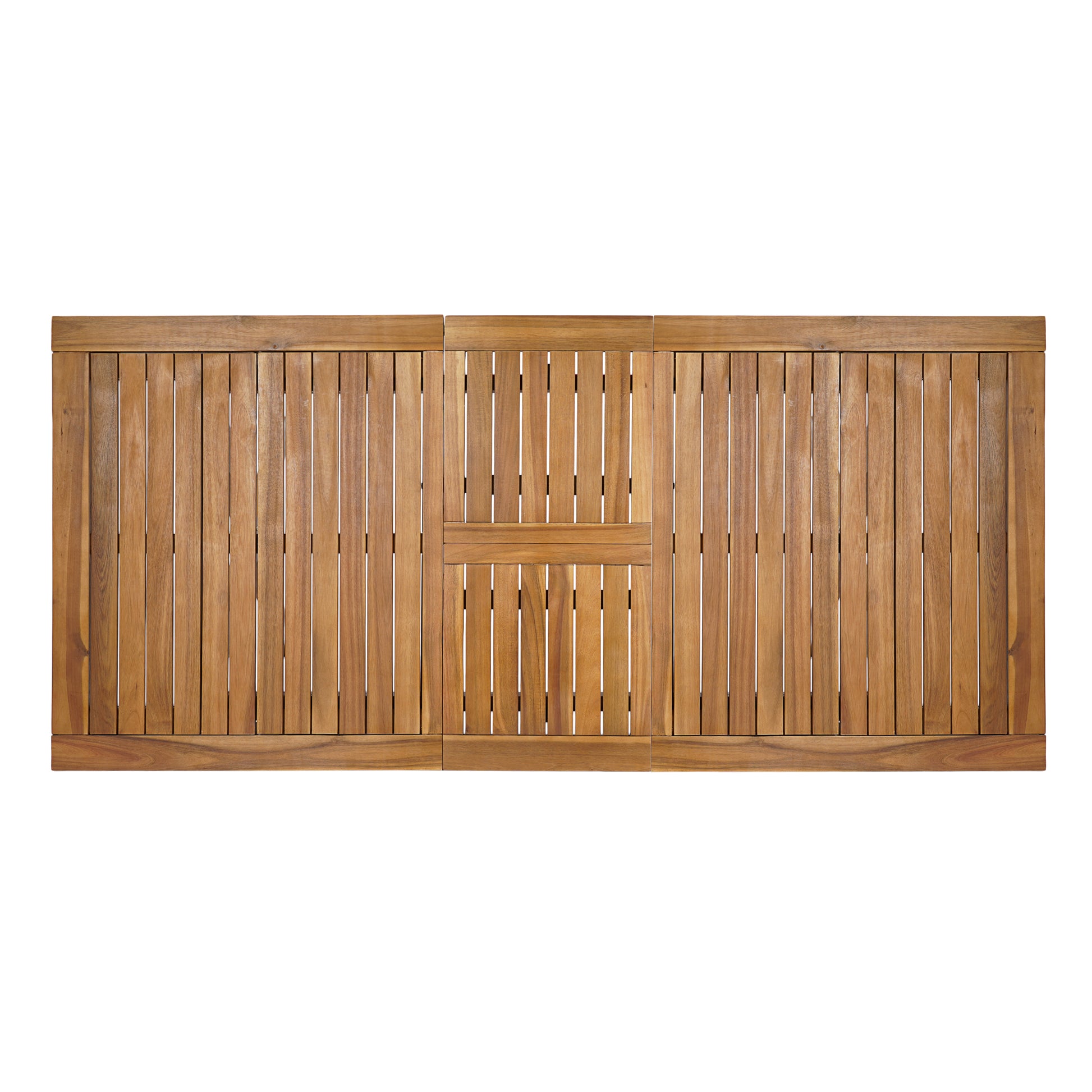 60"-76" Acacia Wood Outdoor Dining Table, Telescopic Table Ideal for Patio & Garden Gatherings, Teak Finish image 8