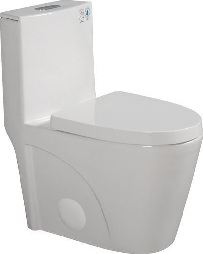 1.1/1.6 GPF Tornado Flush One-Piece Toilet for bathrooms,Siphonic S-trap 12",Elongated Bowl with Soft Close Seat,Powerful Dual Flush MAP 1000g,Comfort Chair Seat ADA Height 17", White 26T01-GW image 6