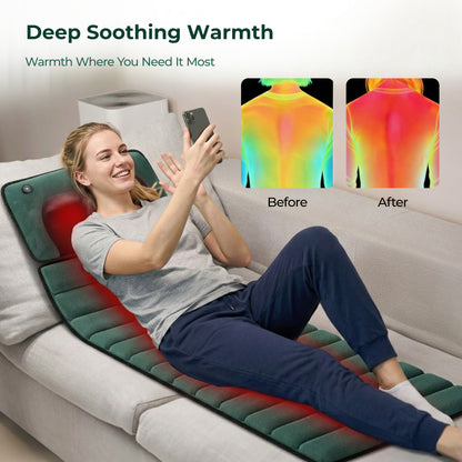Full Body Massage Mat with Heat, Electric Back Massage pad with Vibration Motors, Back Massager for Pain Relief,Gift image 3