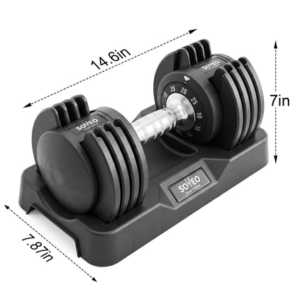 Adjustable Dumbbell Set, 10-in-1 25LB/55LB Adjustable Dumbbells with Lock System, Fast 1 Sec Adjustment, Non-Slip Grip & Storage Tray, Home Gym Workout Weights for Men Women image 6