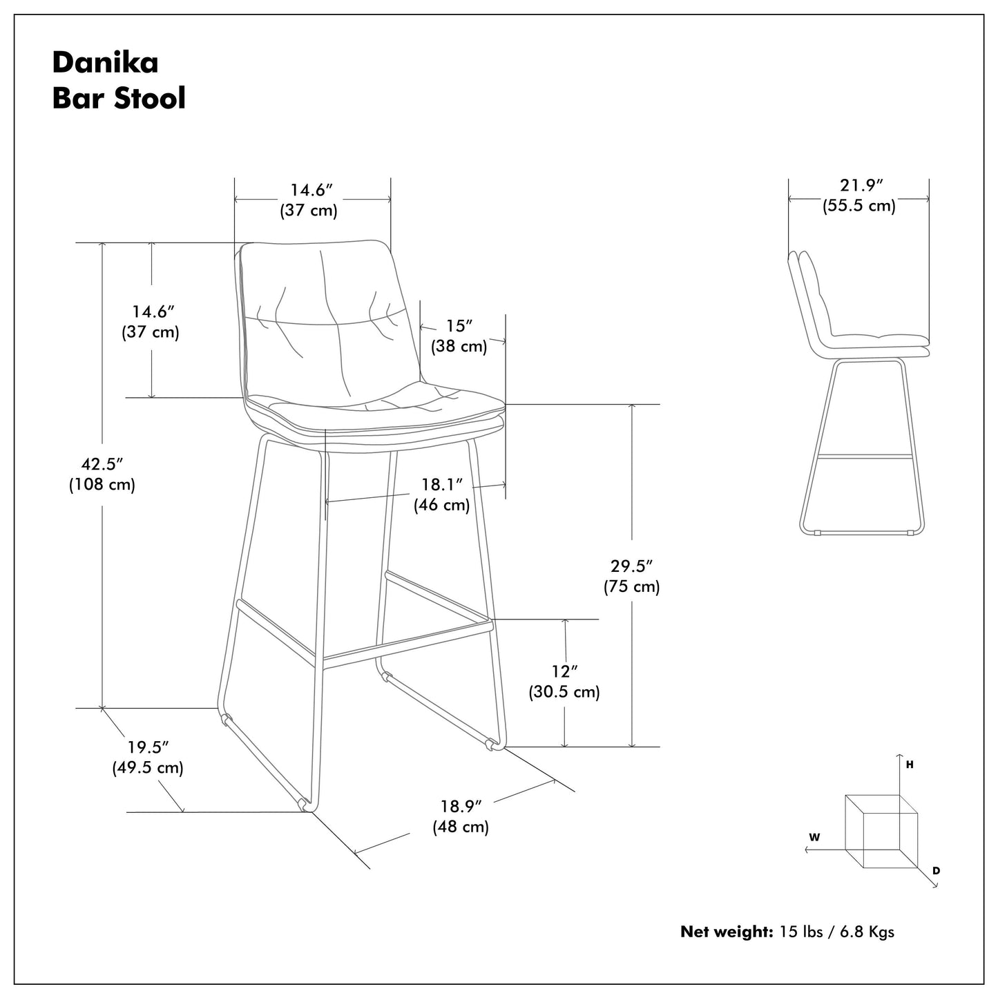 Danika Bar Stool (Set of 2) image 7
