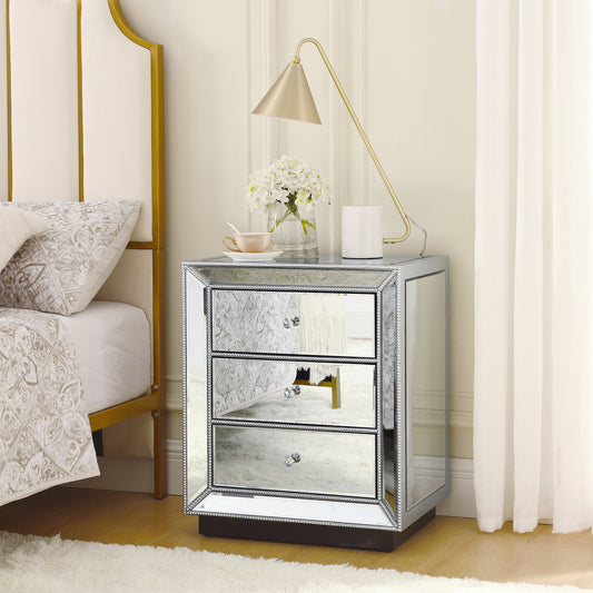 Three drawer cabinet with bead mirror finish image 1