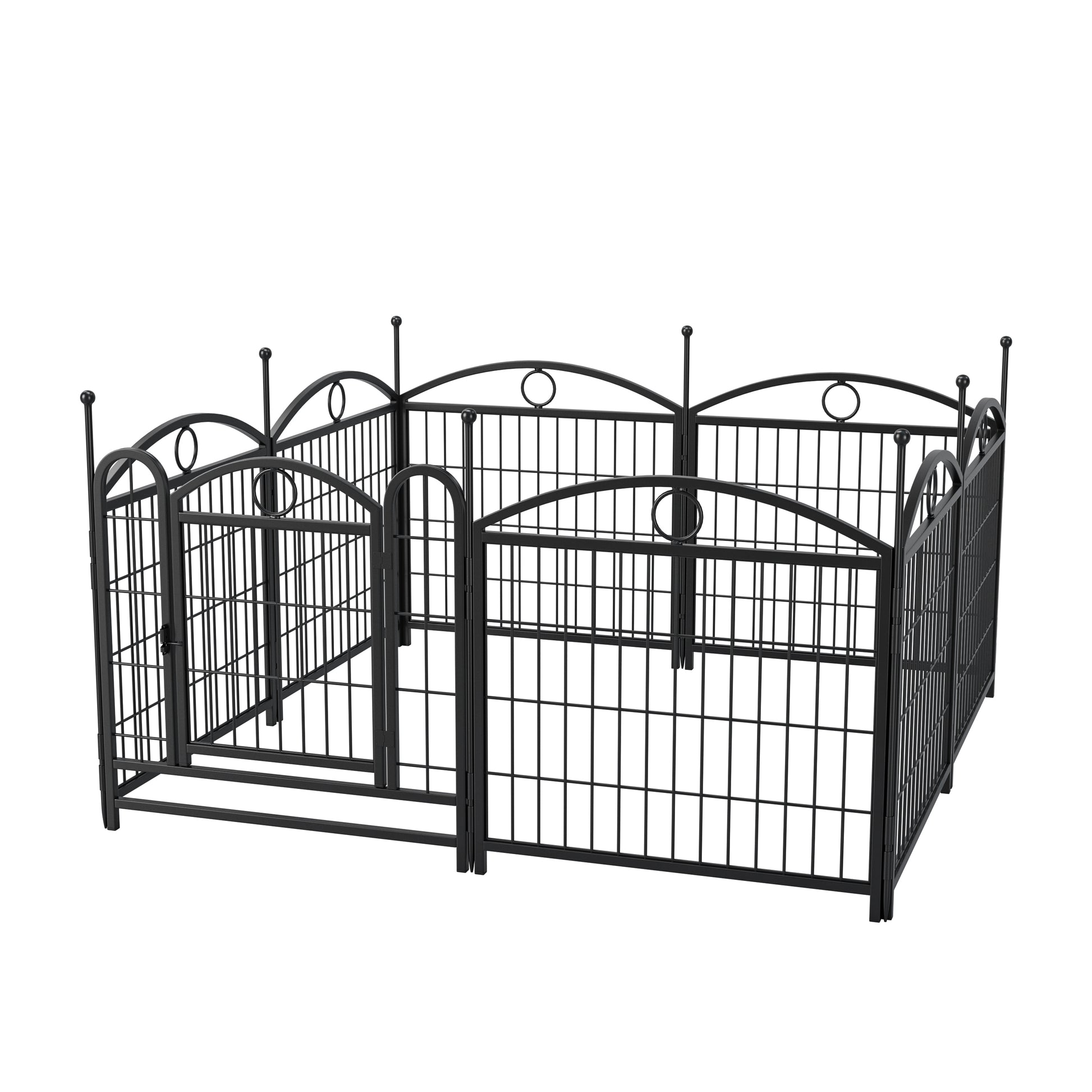 Dog Playpen Indoor 24 inch 8 Panels Metal Dog Pen Pet Dog Fence Outdoor Exercise Pen with Doors, Heavy Duty Dog Fence Puppy Pen for Large Medium Small Dogs Indoor Outdoor Foldable Pet Exercise Pen image 6