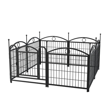 Dog Playpen Indoor 24 inch 8 Panels Metal Dog Pen Pet Dog Fence Outdoor Exercise Pen with Doors, Heavy Duty Dog Fence Puppy Pen for Large Medium Small Dogs Indoor Outdoor Foldable Pet Exercise Pen image 6