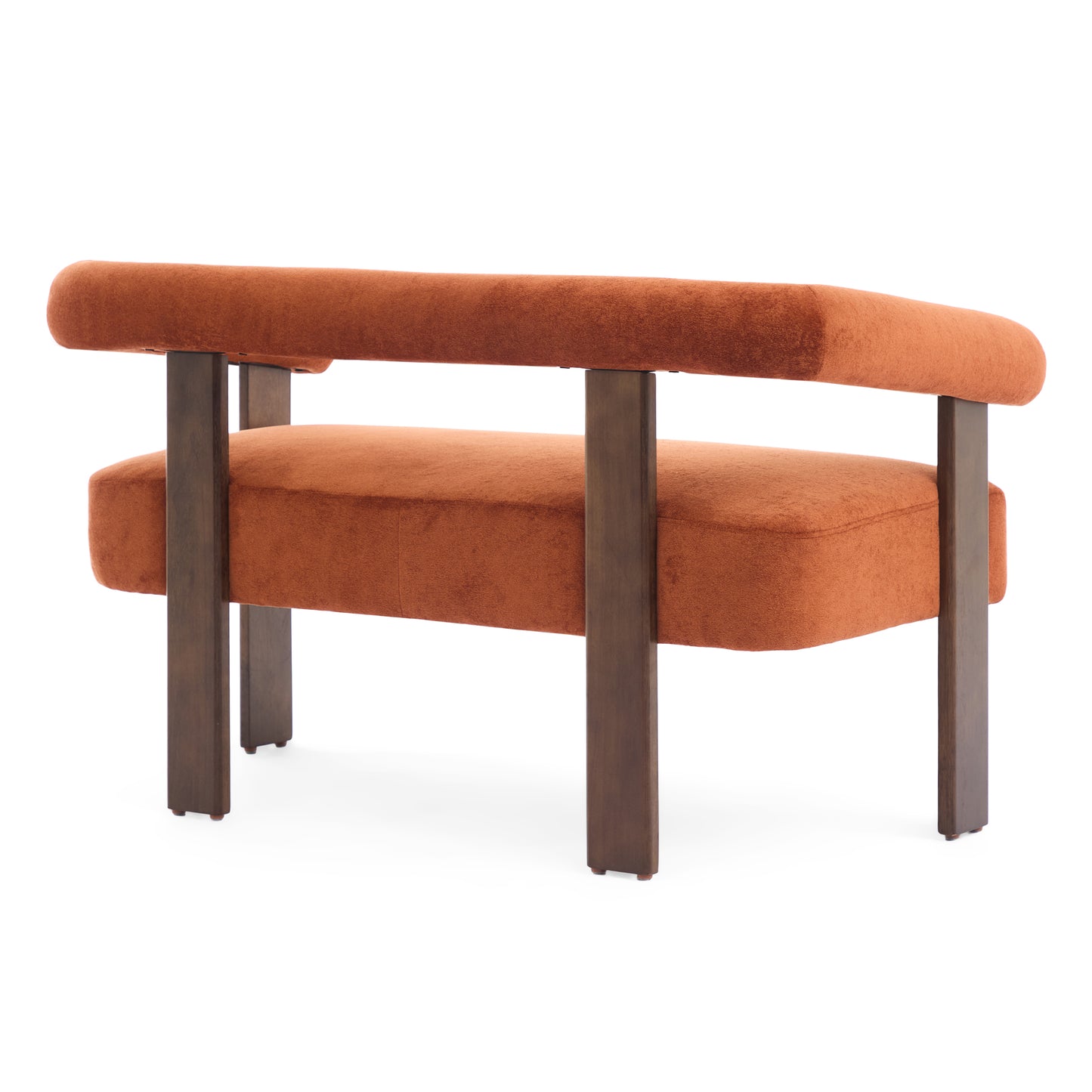 Round armrest loveseat(Dark orange+Brown) image 4