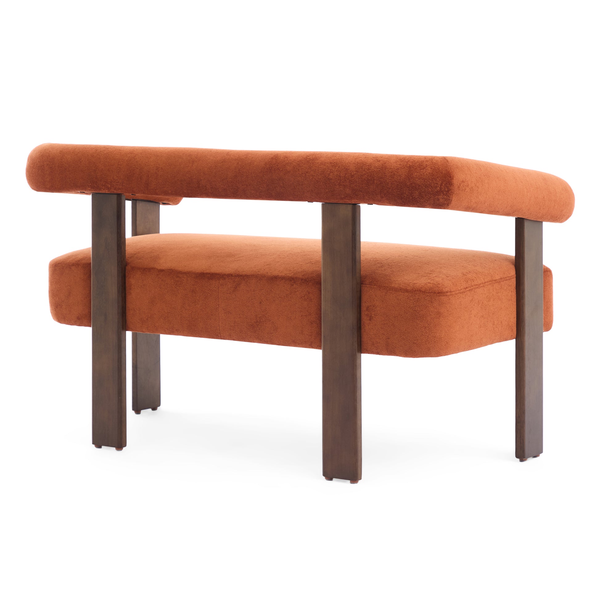 Round armrest loveseat(Dark orange+Brown) image 4