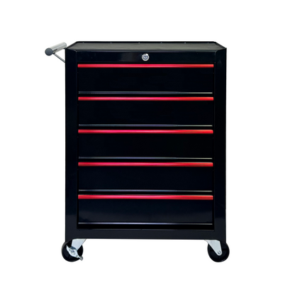 Rolling Metal Tool Chest with 5 Drawers, 20" 5-Drawer Tool Chest Cabinet with Ball Bearing Drawer Slides, Steel Tool Storage Box Organizer -BLACK image 1