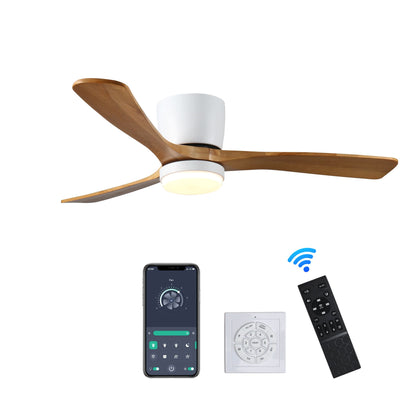 42 inch Wood Ceiling Fans with Lights and Remote, Modern Flush Mount Low Profile Ceiling Fan with Light, 6 Speed, Revers image 3