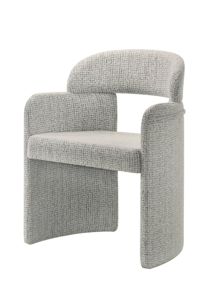 Kyree Ivory & Grey Chenille Arm Chair (Set of 2) image 5