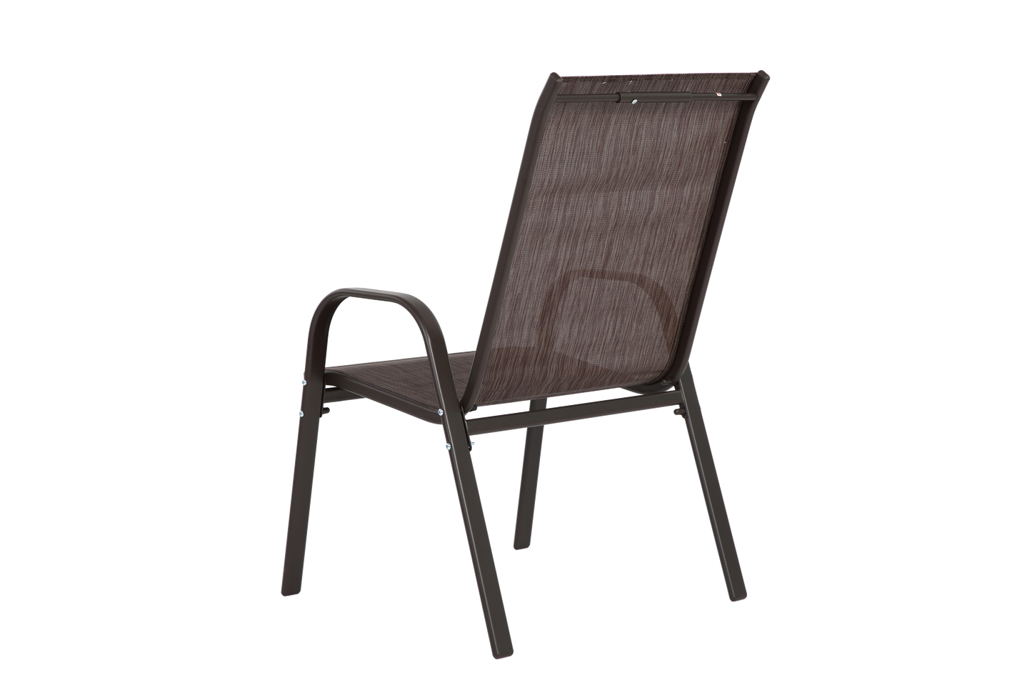 4 Piece Patio Chairs, Outdoor Camping Chairs with Breathable Textilene Fabric, Set of 2 Garden Chairs with Armrest High Backrest for Garden Patio Pool Beach Yard Space Saving (Brown) image 6